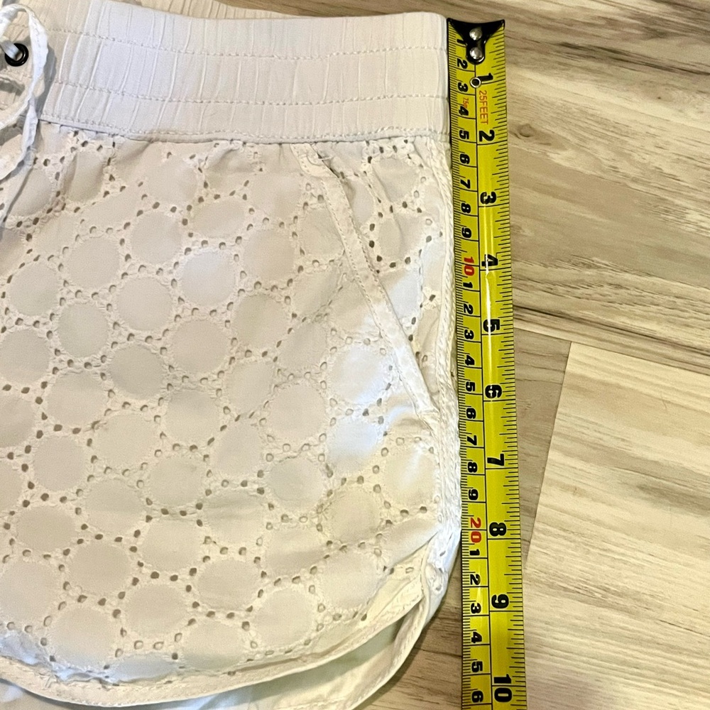Heritage Women's White Eyelet Athletic Shorts - Picture 3 of 6